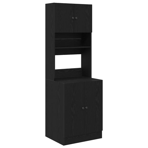  Πλαϊνός πάγκος κουζίνας 2 pcs Μαύρη Οξυά 60 x 50 x 180 εκ