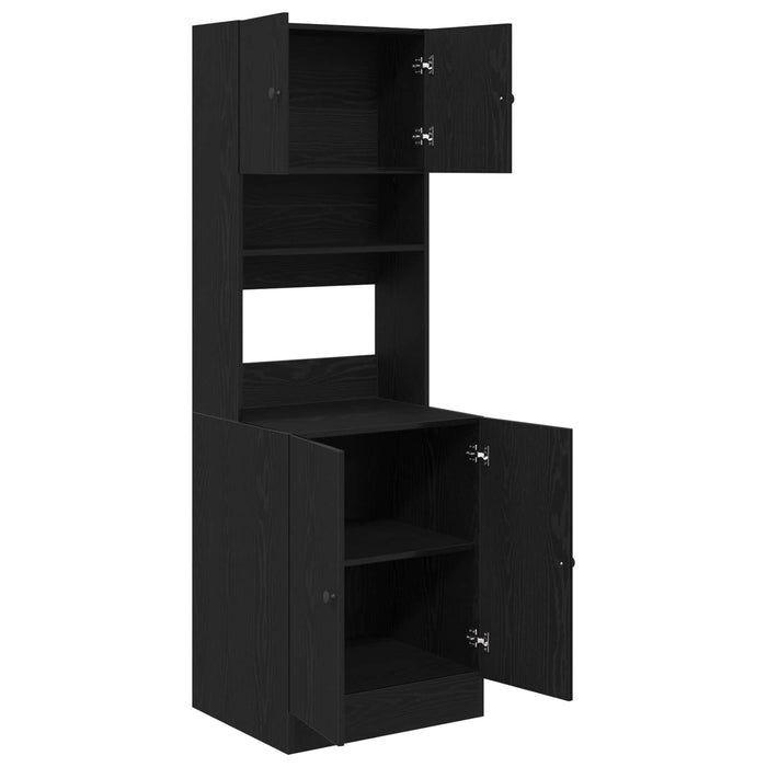 Πλαϊνός πάγκος κουζίνας 2 pcs Μαύρη Οξυά 60 x 50 x 180 εκ