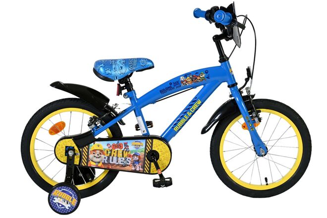 Rubble & Crew Children's Bike - Boys - 16 inch - Blue - Two hand brakes