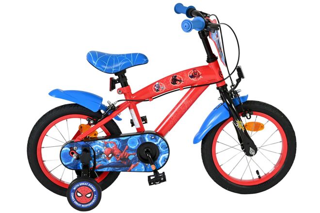 Spider-Man Kids Bike - Boys - 14 inch - Blue/Red - Two hand brakes