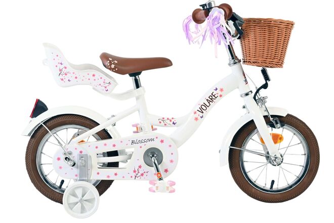 Volare Blossom Children's Bicycle - Girls - 12 inch - White