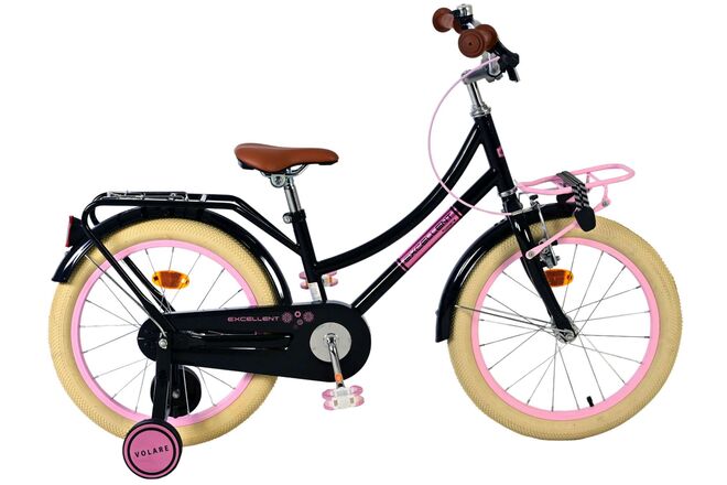Volare Excellent Children's Bicycle - Girls - 18 inch - Black - 95% assembled