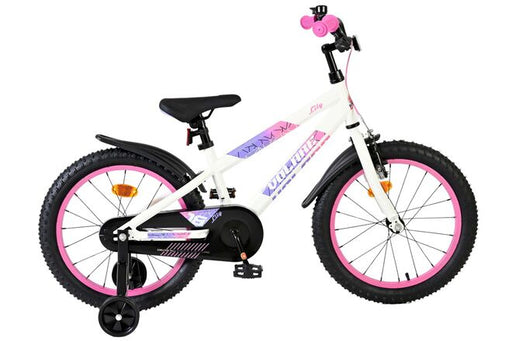 Volare Lily Children's Bicycle - Girls - 18 inch - White Pink Purple