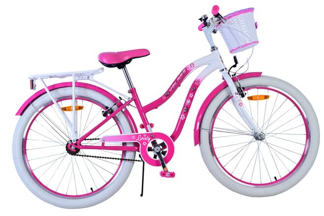 Volare Lovely Children's Bicycle - Girls - 24 inch - Pink - Two hand brakes