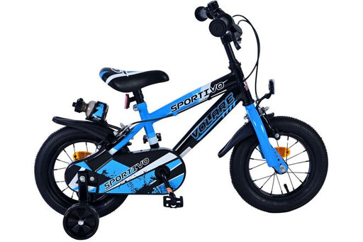 Volare Sportivo Children's Bicycle - Boys - 12 inch - Blue Black - Two Hand Brakes