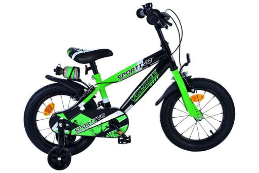 Volare Sportivo Children's Bicycle - Boys - 14 inch - Green Black - Two Hand Brakes
