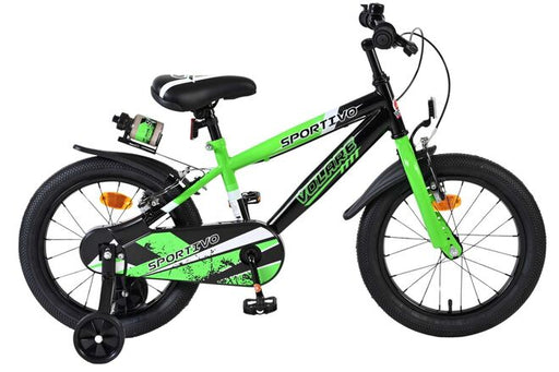 Volare Sportivo Children's Bicycle - Boys - 16 inch - Green Black - Two Hand Brakes