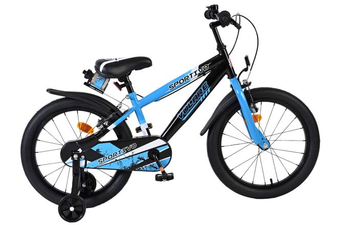 Volare Sportivo Children's Bicycle - Boys - 18 inch - Blue Black - Two Hand Brakes