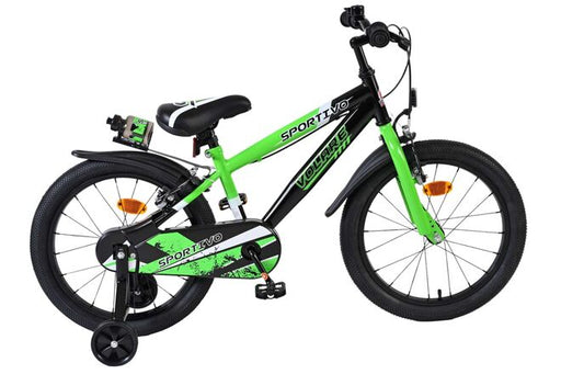 Volare Sportivo Children's Bicycle - Boys - 18 inch - Green Black - Two Hand Brakes