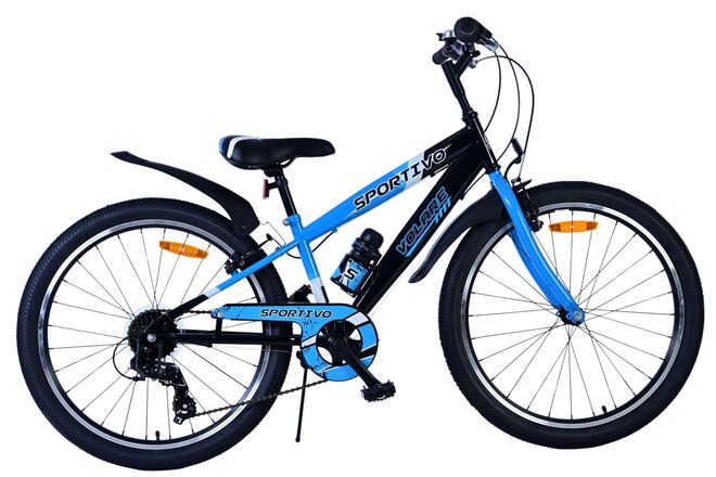 Volare Sportivo Children's Bicycle - Boys - 24 inch - 7 Speed - Black Blue