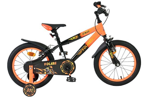 Volare Strike Children's Bicycle - Boys - 16 inch - Black Orange - Two Hand Brakes
