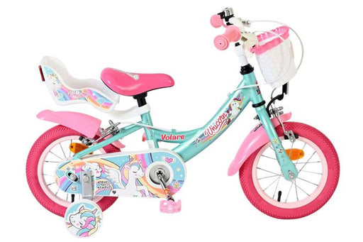 Volare Unicorn Children's Bicycle - Girls - 12 inch - Green - Two hand brakes