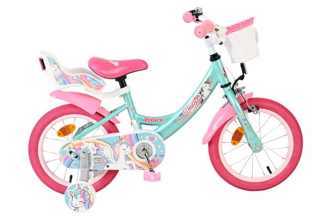 Volare Unicorn Children's Bike - Girls - 14 inch - Green