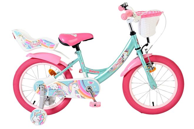 Volare Unicorn Children's Bike - Girls - 16 inch - Green