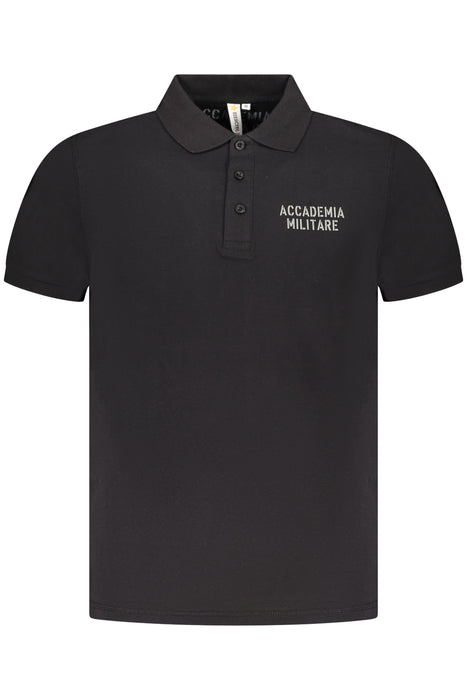 Military Academy Black Mens Short Sleeve Polo