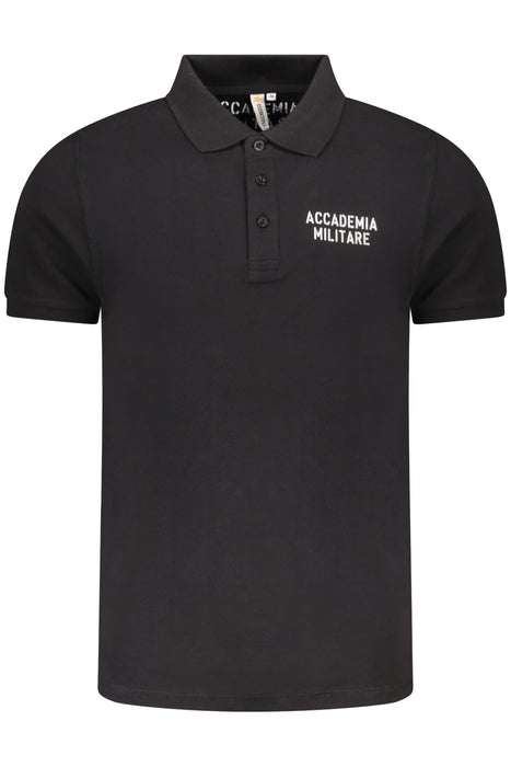 Military Academy Black Mens Short Sleeve Polo