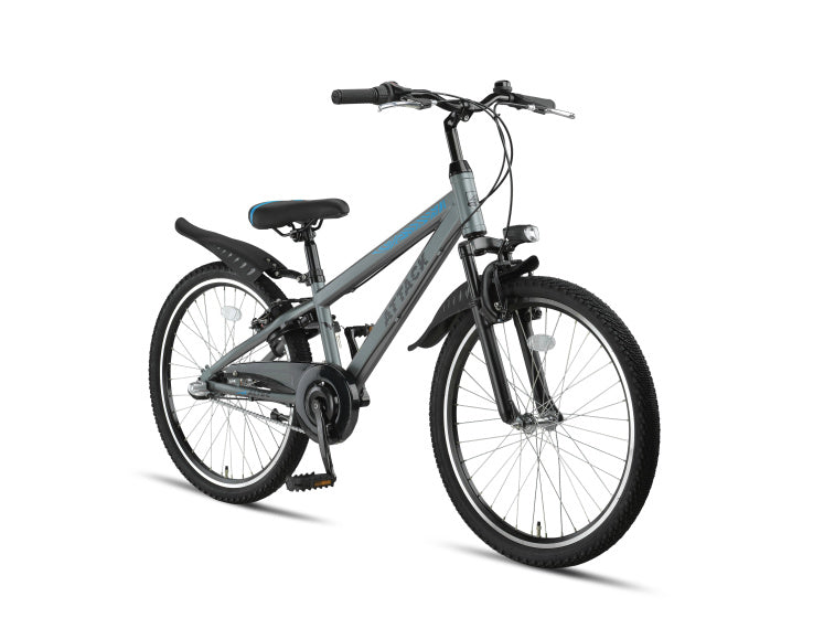 Attack MTB 24 Inch Boys 3SP Rim Brakes Grey,