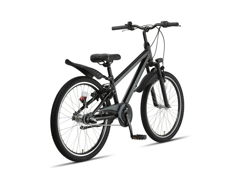 Attack MTB 24 Inch Boys 3SP Rim Brakes Black,