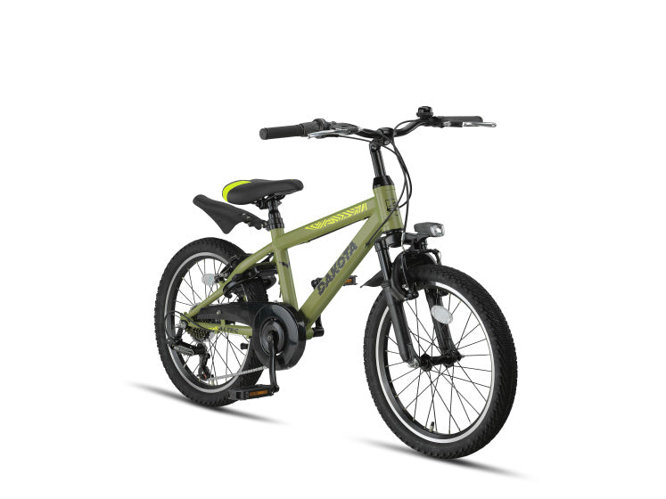 Dakota MTB 20 Inch Boys 7SP Rim Brakes Army Green,