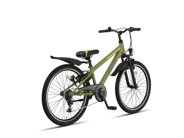 Dakota MTB 24 Inch Boys 7SP Rim Brakes Army Green,
