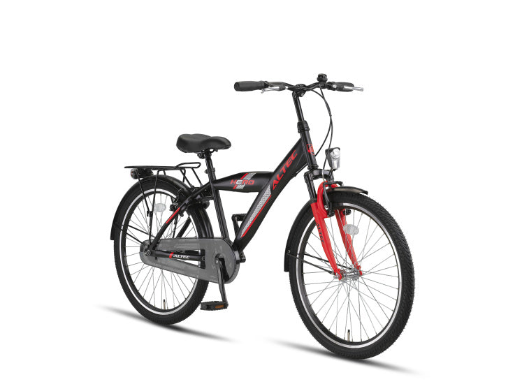 Hero 24 Inch Boys Rim Brakes Black/Red,