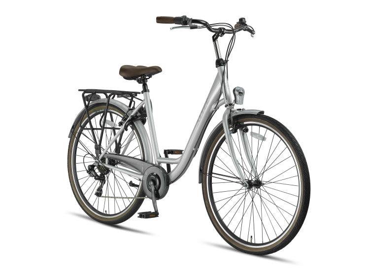 Metro 28 Inch 52 cm Women 7SP Rim Brakes Silver grey, Online σε Προσφορά Outlet Καταστήματος με μεγάλη έκπτωση και στην καλύτερη τιμή
