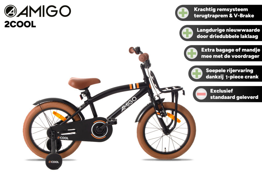 2Cool 14 Inch Boys Coaster Brake Black,