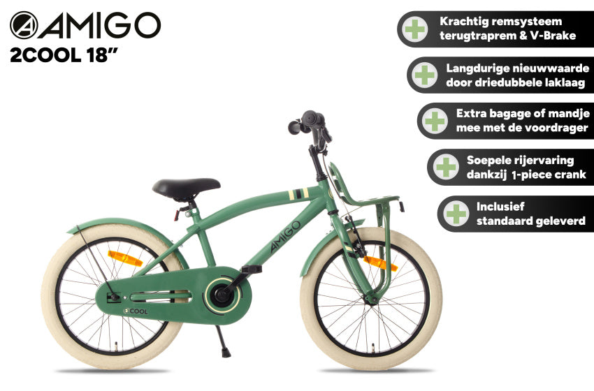 2Cool 18 Inch Boys Coaster Brake Green, Online σε Προσφορά Outlet Καταστήματος με μεγάλη έκπτωση και στην καλύτερη τιμή