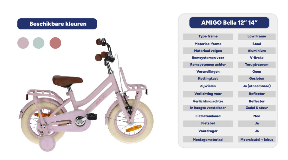 Bella 12 Inch Girls Coaster Brake Pink, Online σε Προσφορά Outlet Καταστήματος με μεγάλη έκπτωση και στην καλύτερη τιμή