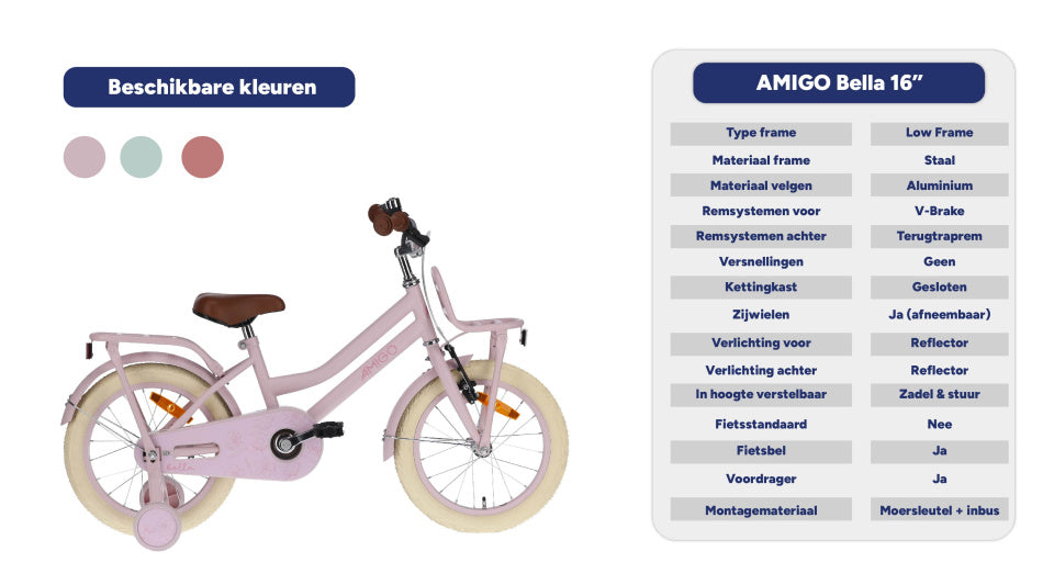 Bella 16 Inch Girls Coaster Brake Pink, Online σε Προσφορά Outlet Καταστήματος με μεγάλη έκπτωση και στην καλύτερη τιμή