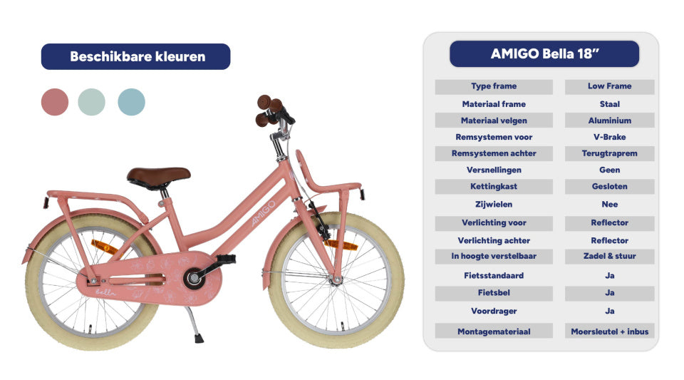 Bella 20 Inch Girls Coaster Brake Salmon,