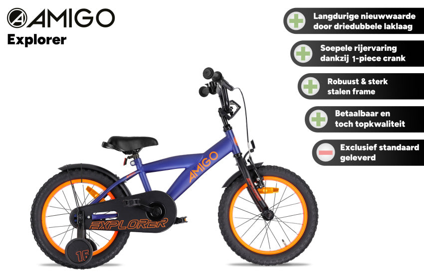 Explorer 12 Inch Boys Coaster Brake Blue/Orange,