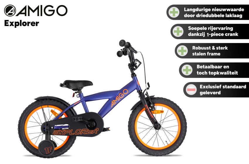 Explorer 16 Inch Boys Coaster Brake Blue/Orange,