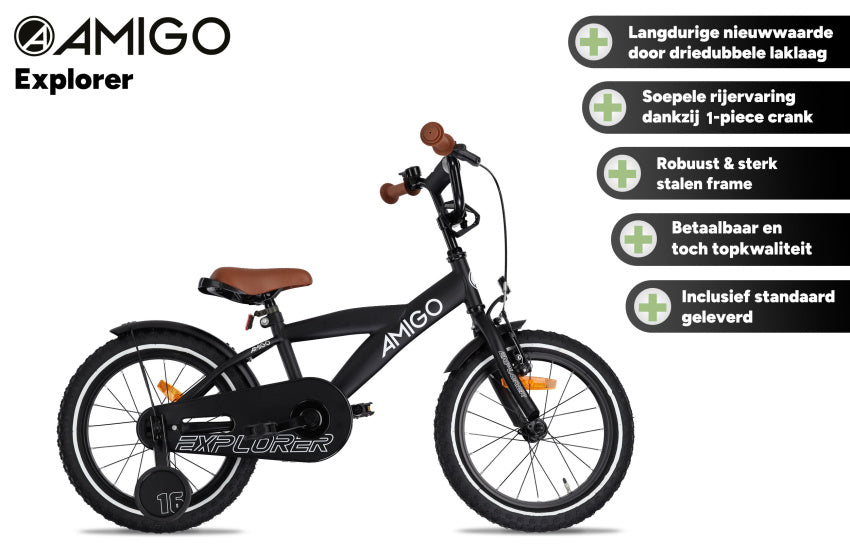 Explorer 18 Inch Boys Coaster Brake Black/White,