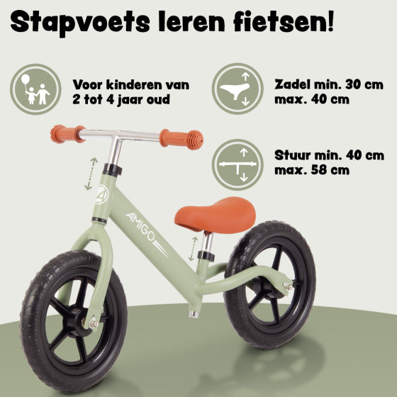 Hopper Loopfiets 12 Inch Junior Matte Green,