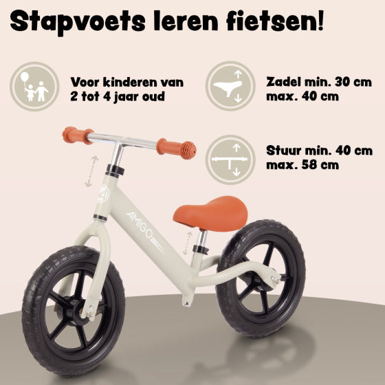 Hopper Loopfiets 12 Inch Junior Sand-colored,