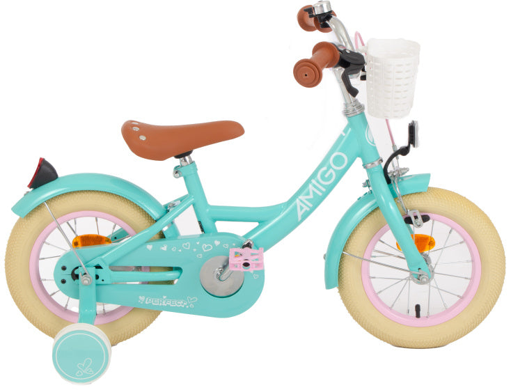 Perfect 12 Inch 21 cm Girls Coaster Brake Turquoise,