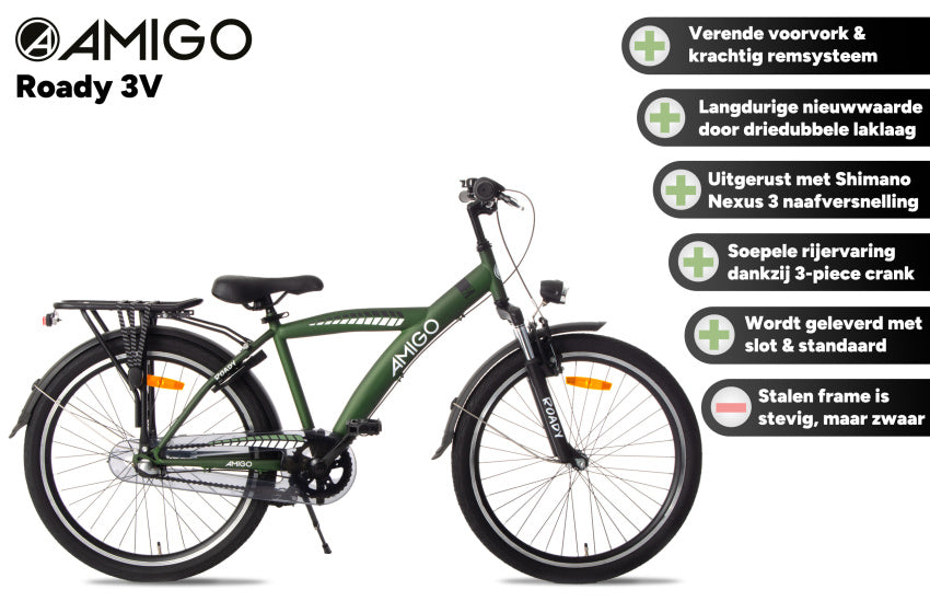 Roady 24 Inch Boys 3SP Coaster Brake Green, Online σε Προσφορά Outlet Καταστήματος με μεγάλη έκπτωση και στην καλύτερη τιμή