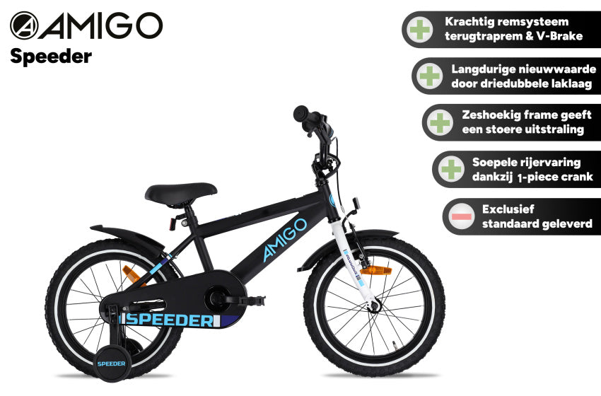 Speeder 12 Inch Boys Coaster Brake Black/Blue,