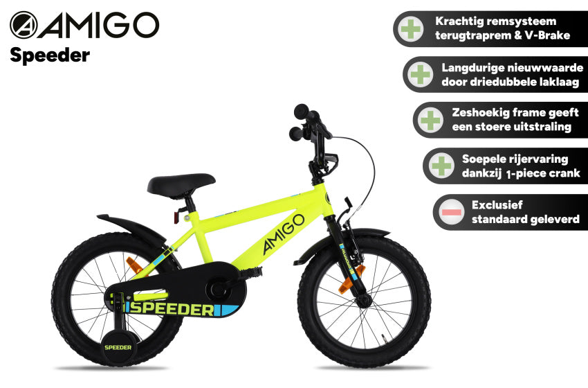 Speeder 14 Inch Boys Coaster Brake Yellow/Black,