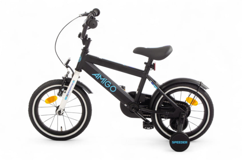Speeder 14 Inch Boys Coaster Brake Black/Blue,