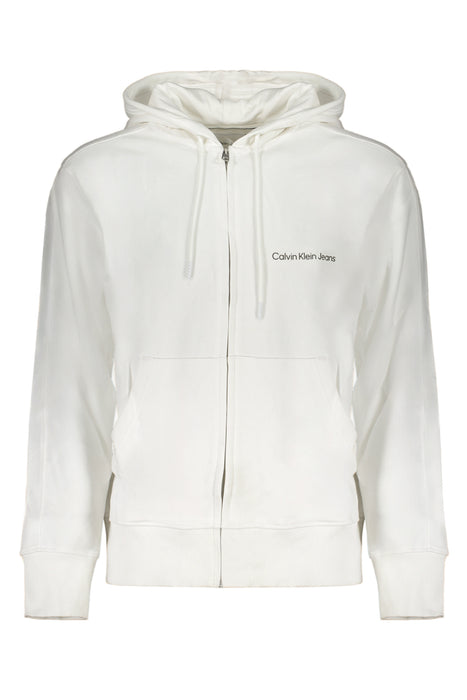 Calvin Klein Mens White Zip Sweatshirt