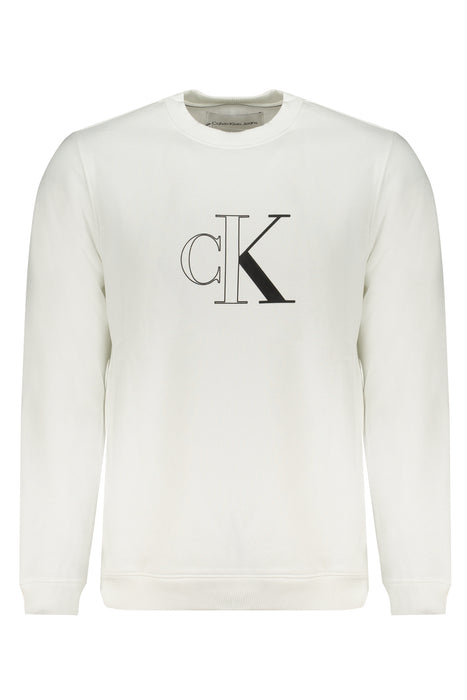 Calvin Klein Mens White Zipless Sweatshirt