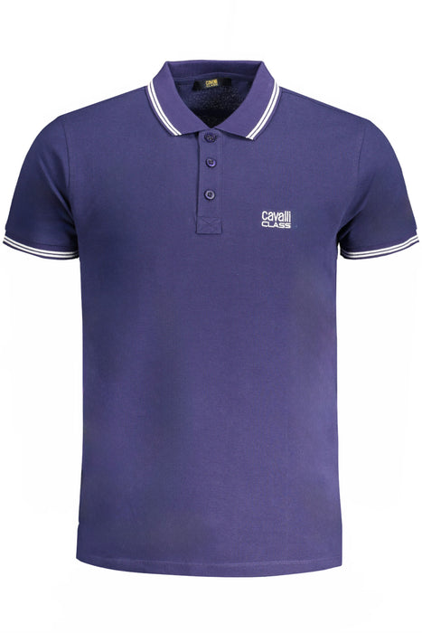 Cavalli Class Mens Short Sleeved Polo Shirt Blue