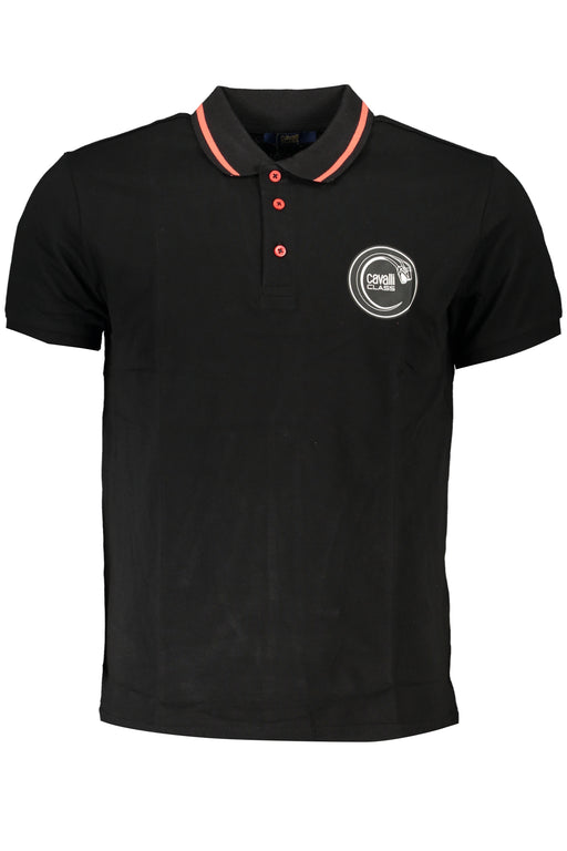 Cavalli Class Mens Short Sleeved Polo Shirt Black