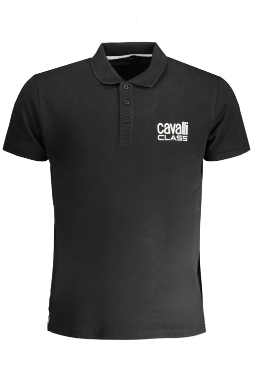 Cavalli Class Mens Short Sleeved Polo Shirt Black