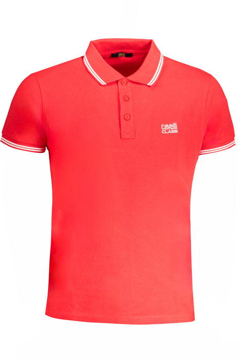 Cavalli Class Mens Short Sleeved Polo Shirt Red