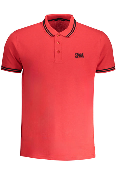 Cavalli Class Mens Short Sleeved Polo Shirt Red