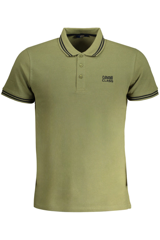 Cavalli Class Mens Green Short Sleeved Polo Shirt