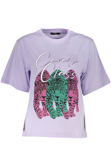 Cavalli Class Purple Woman Short Sleeve T-Shirt